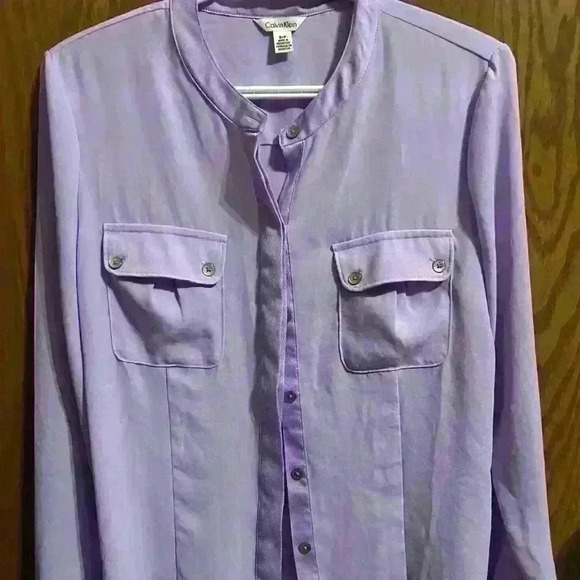 Calvin Klein women’s button down sheen shirt size  small - Picture 1 of 3